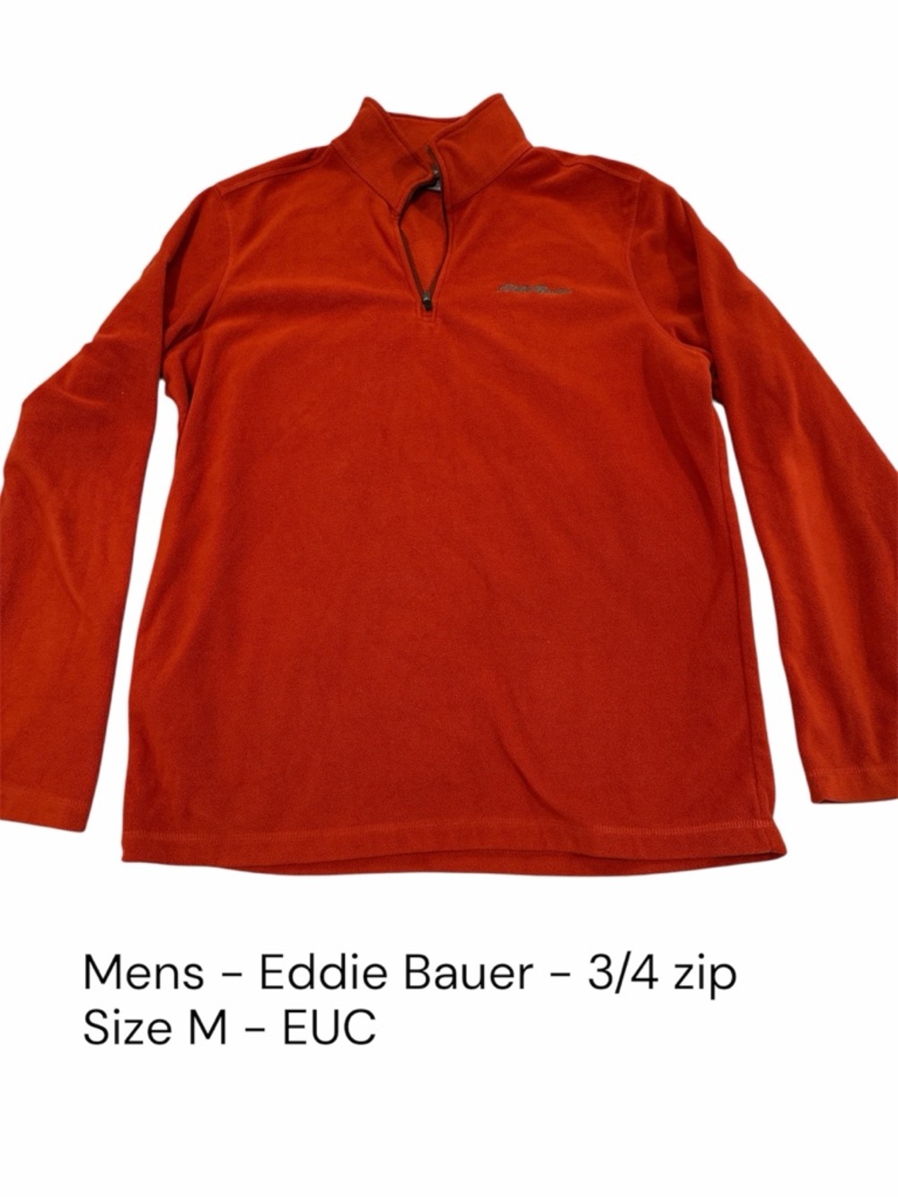 Eddie Bauer Orange Half-Zip Fleece Pullover